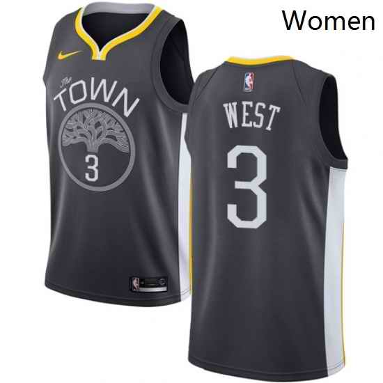 Womens Nike Golden State Warriors 3 David West Swingman Black Alternate NBA Jersey Statement Edition